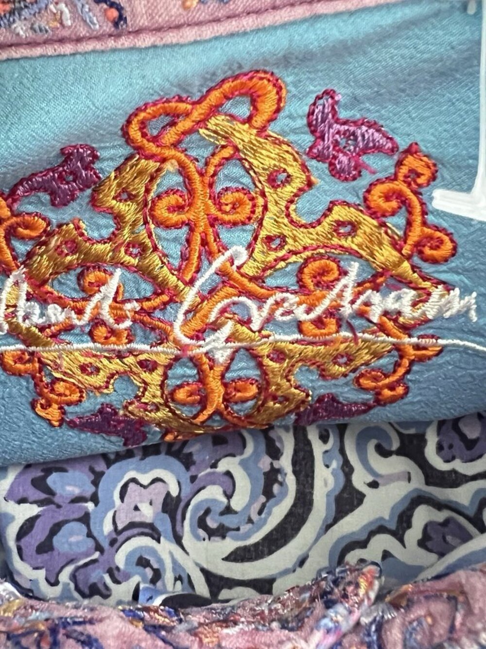 NEW Robert Graham Men's Paisley Button-Down Shirt Blue Purple Long Sleeve LARGE - Picture 7 of 10